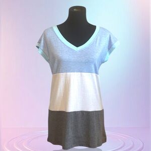 White and Gray Relaxed Boxy T-Shirt